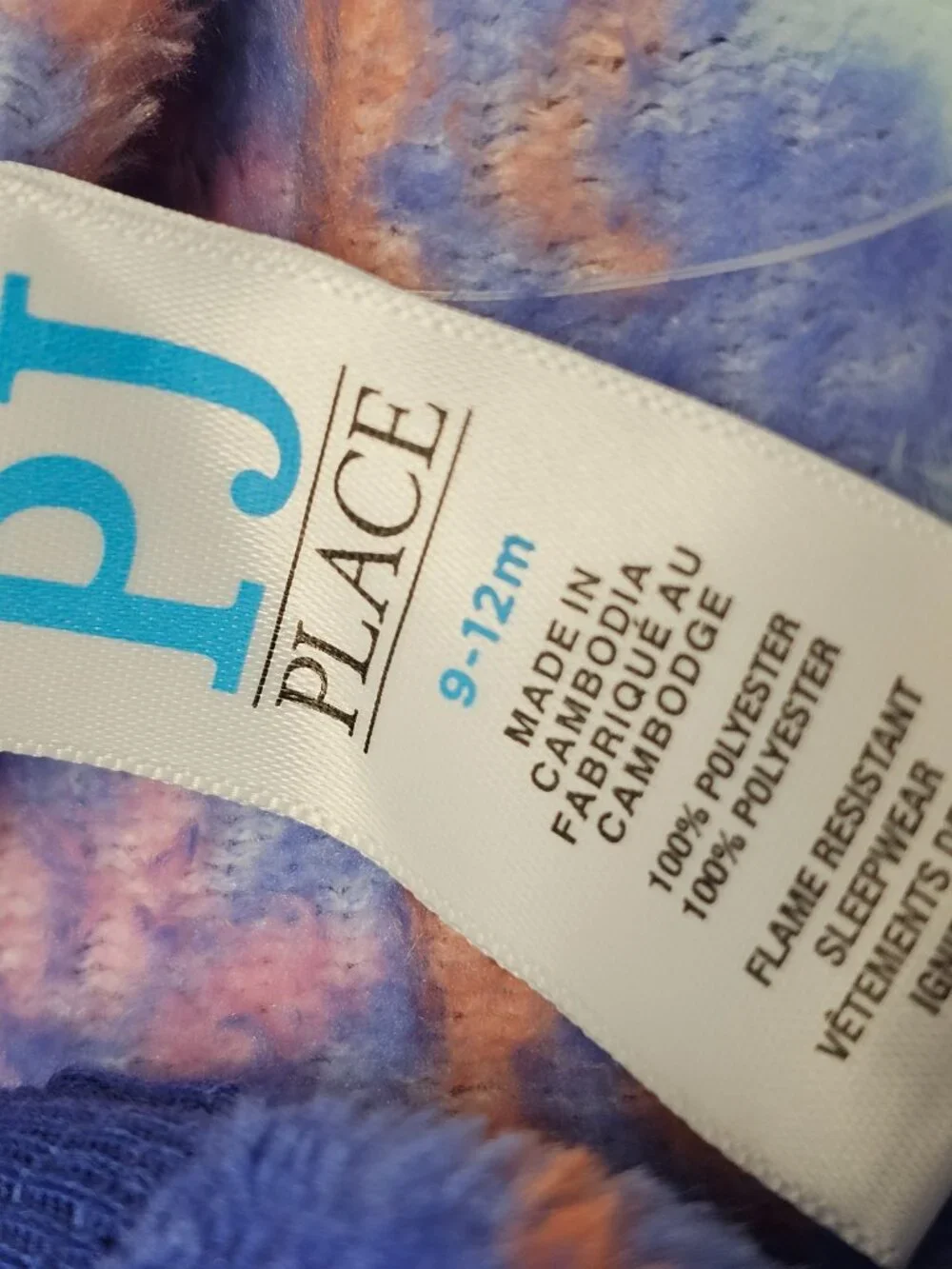 New NWT The Childrens Place PJ Fleece Footed One Piece Pajama Animal 9-12 Month